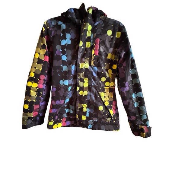 Burton Jackets & Blazers - Burton Dry Ride Colorful Geometric Dot Snowboard Ski Hooded Jacket Women's XS